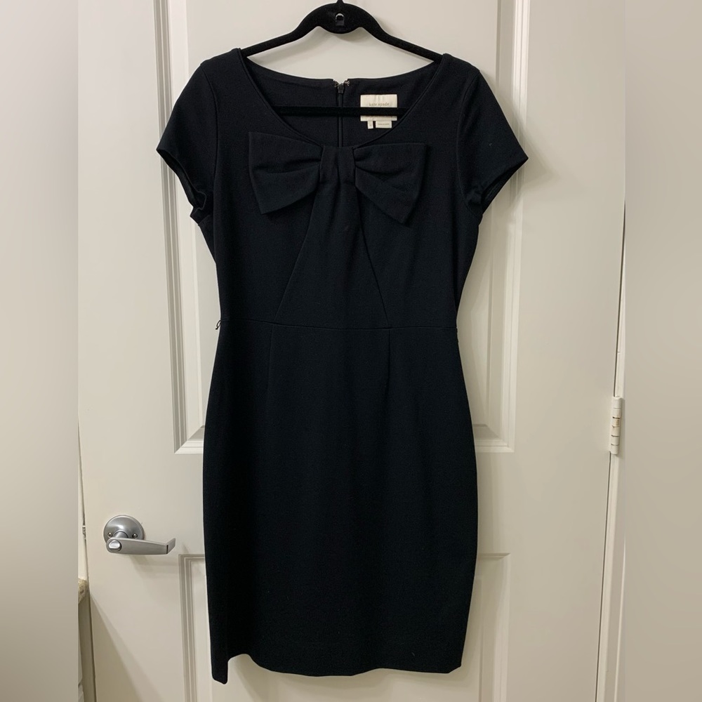 KATE SPADE Black Dress with Bow and Cap Sleeves